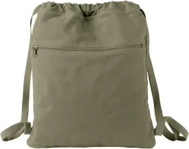 -Dyed Canvas Cinch Sack, KHAKI GREEN, One Size