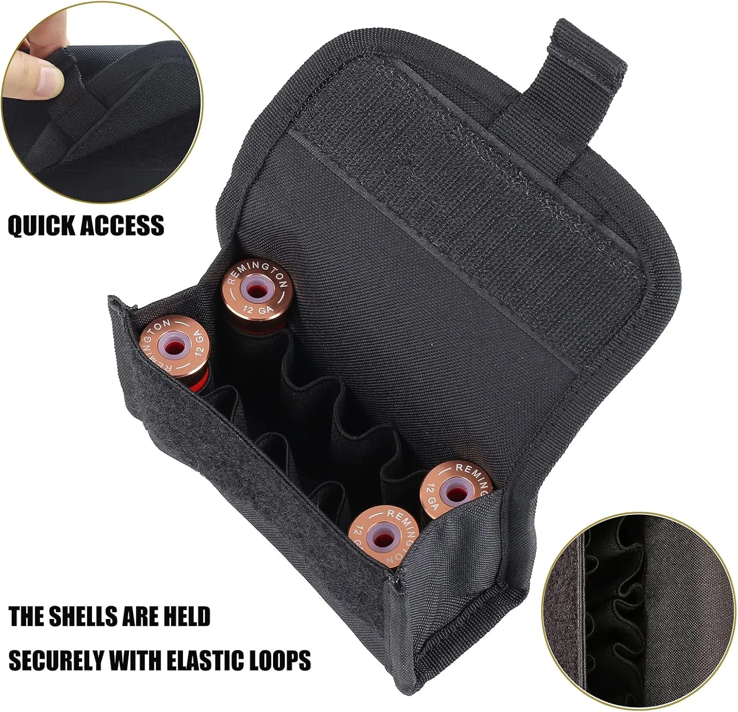 10 Round Shotgun Shotshell Reload Belt Holder Carrier Tactical Molle Ammo Pouch for 12 Gauge/20G