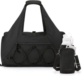 BAGSMART Gym Bag for Women, Lightweight Duffel with Shoe Compartment, Weekender with Wet Pocket, Workout Yoga Tote, Black