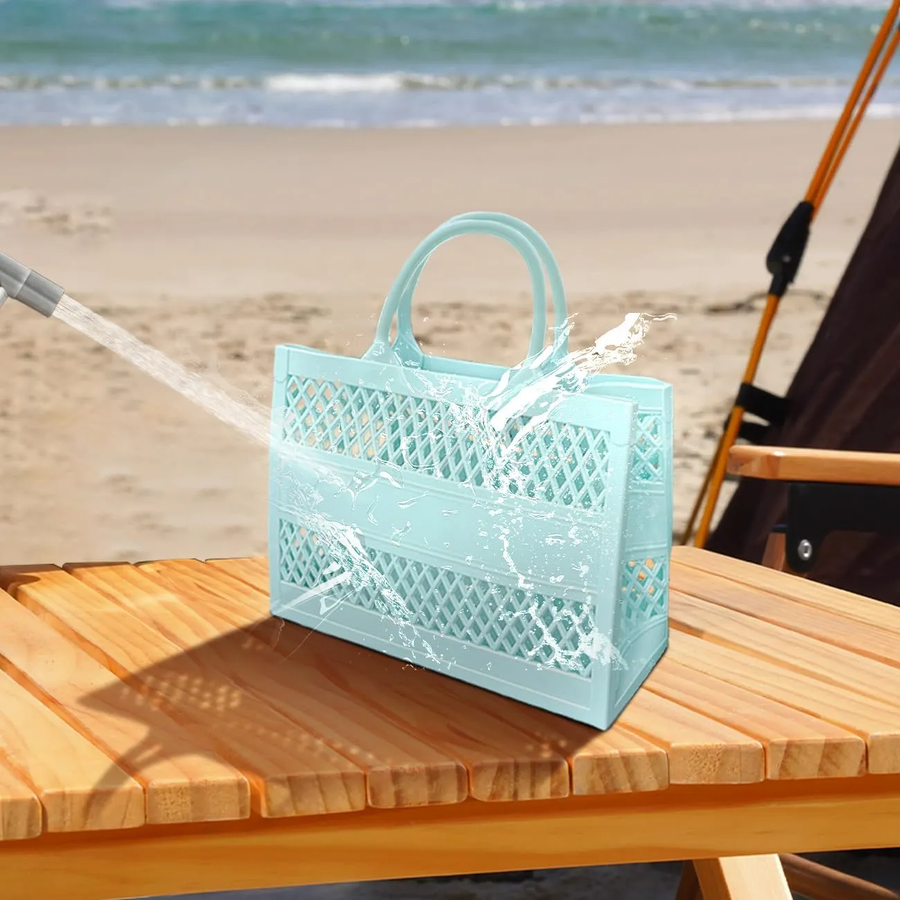 Beach Bag Beach Tote Travel Bag Waterproof Sandproof Washable Open Tote Bag