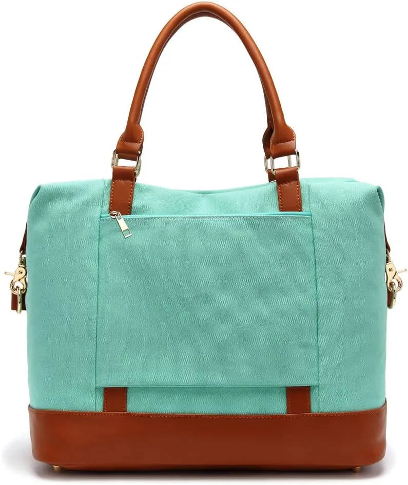 BLUBOON Travel Tote Bags with Zipper Ladies Canvas Bag Weekender Overnight Bag for Women Carry on Duffel Bag Trolley Sleeve