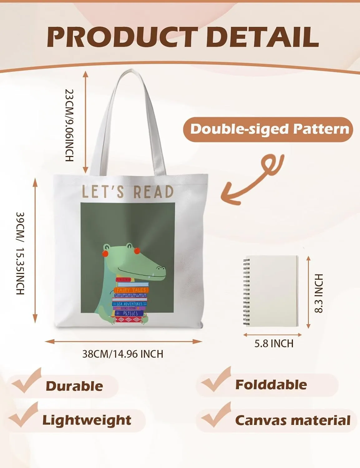 Book Tote Bag, Reading Gifts for Women, Gifts for Reading Lovers Women