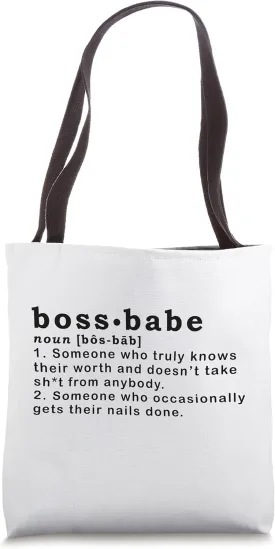 Boss Babe Funny Gifts for Women Canvas Aesthetic Everyday Tote Bag