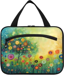Colorful Dandelion Flowers Toiletry Bag, Large Waterproof Hanging Travel Makeup Organizer Bag, Portable Travel Cosmetic Bag with Handle for Women and Men, Large