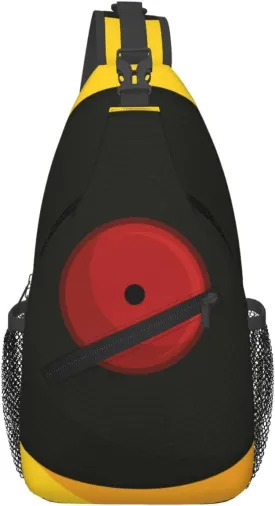 Crossbody Sling Bag for Men Women, Vinyl Music Record Sling Backpack Shoulder Chest Bag, Anti Theft Travel Hiking Daypacks