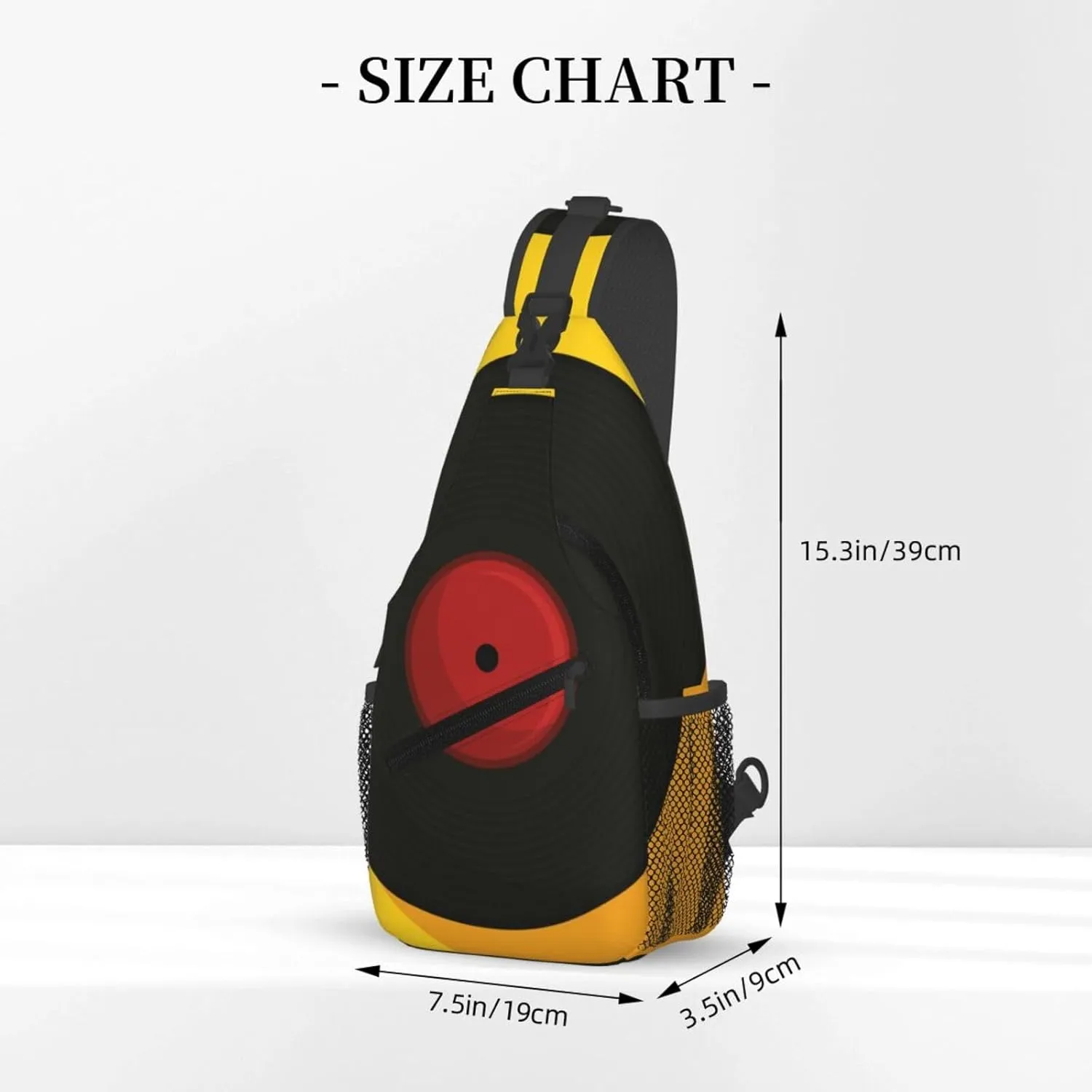 Crossbody Sling Bag for Men Women, Vinyl Music Record Sling Backpack Shoulder Chest Bag, Anti Theft Travel Hiking Daypacks