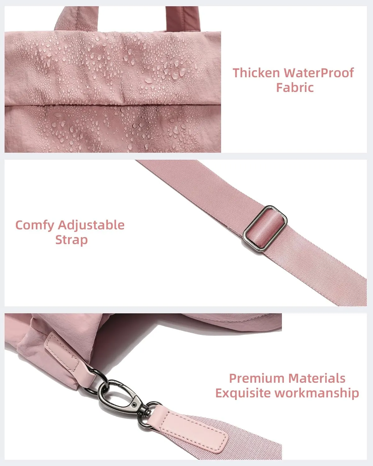 FODOKO Hobo Crossbody Bags 2.0, 19L Large Totes Handbags with Straps for Women, Multi Nylon Shoulder Bags for Travel Gym