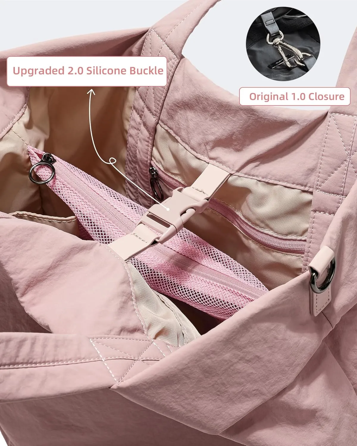 FODOKO Hobo Crossbody Bags 2.0, 19L Large Totes Handbags with Straps for Women, Multi Nylon Shoulder Bags for Travel Gym