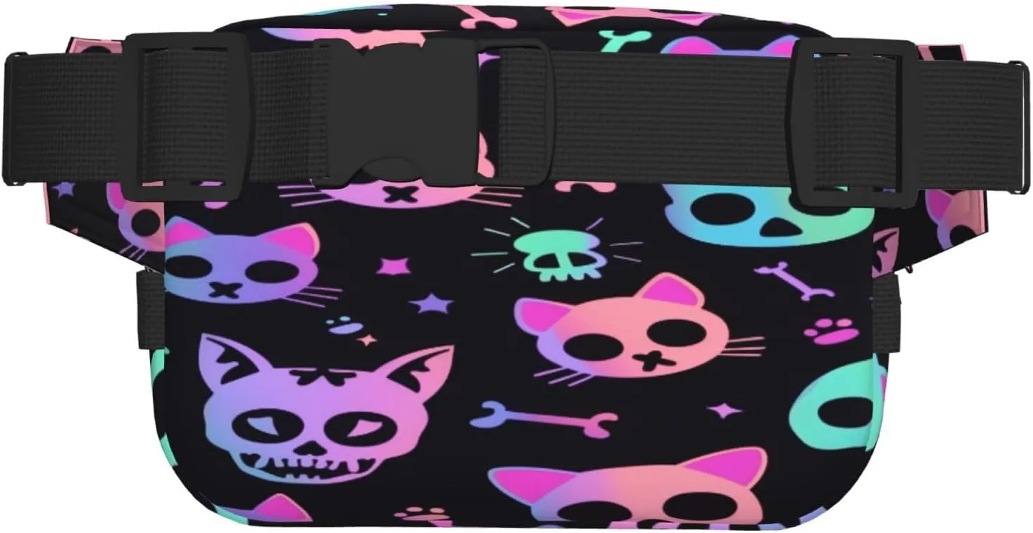 Galaxy Sugar Cat Funny Pack Waist Pack for Women Men, Double Layer Pack for Workout Running Travelling