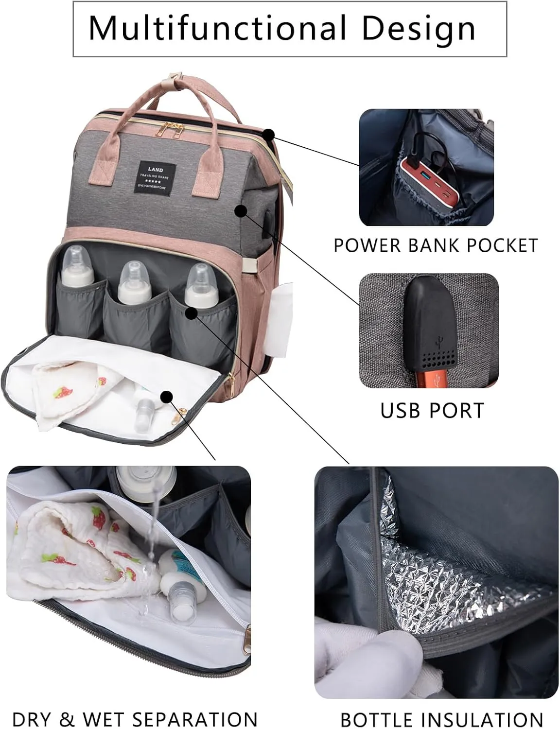 Green Diaper Bag Backpack for Mom: Baby Bags for Boys Girls Toddler Women Men Large Back Pack Diapers Bag Big Travel Paaleras Modernas Para Bebe Nia Unisex Newborn Essential Baby Registry