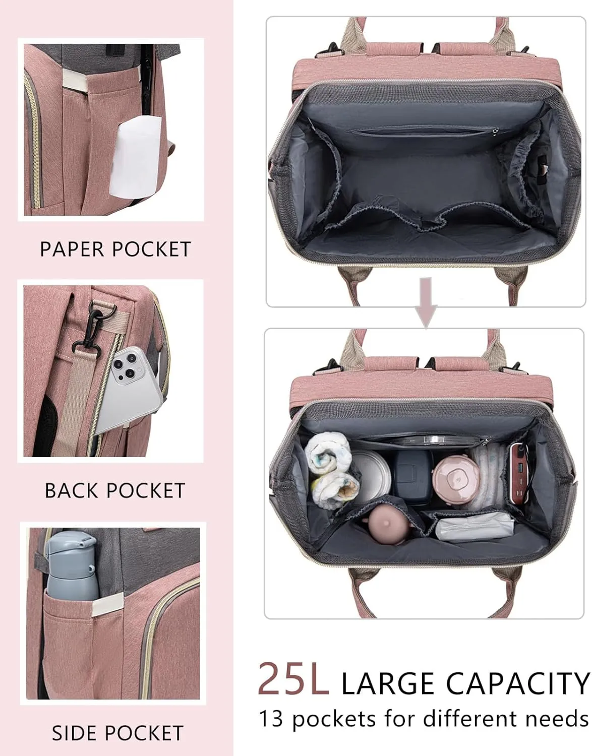 Green Diaper Bag Backpack for Mom: Baby Bags for Boys Girls Toddler Women Men Large Back Pack Diapers Bag Big Travel Paaleras Modernas Para Bebe Nia Unisex Newborn Essential Baby Registry