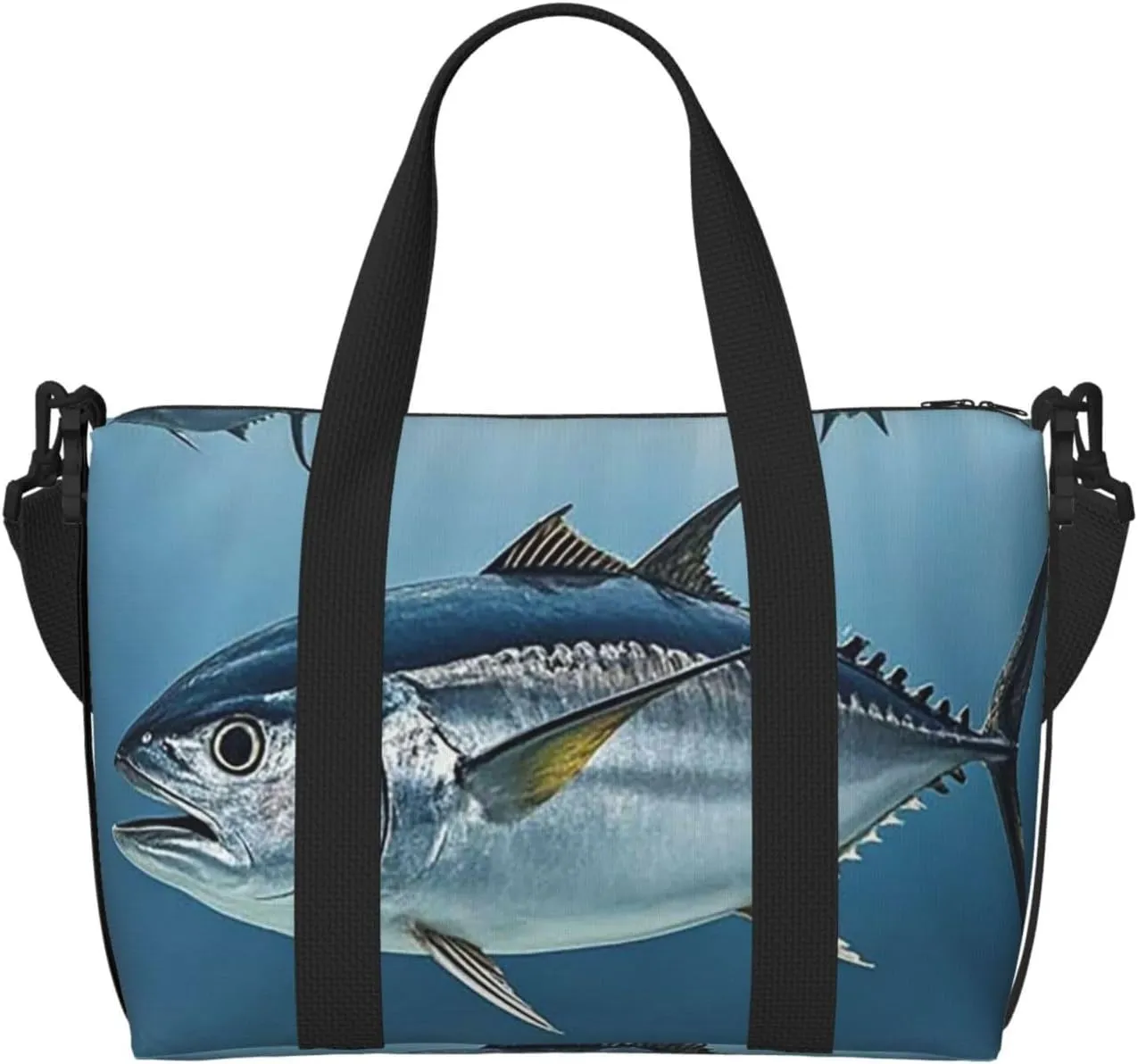 Gym Bag Bluefin Tuna Thunnus2 Duffel Bag for Men Women Travel Overnight Bag with Shoe Compartment Workout Bags