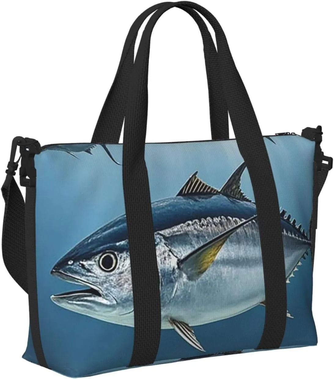 Gym Bag Bluefin Tuna Thunnus2 Duffel Bag for Men Women Travel Overnight Bag with Shoe Compartment Workout Bags