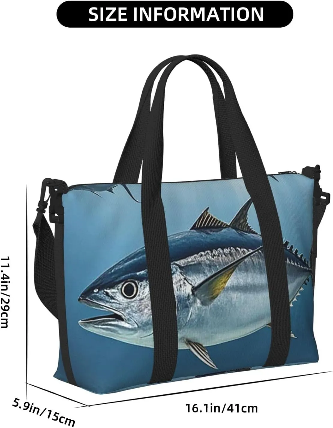 Gym Bag Bluefin Tuna Thunnus2 Duffel Bag for Men Women Travel Overnight Bag with Shoe Compartment Workout Bags