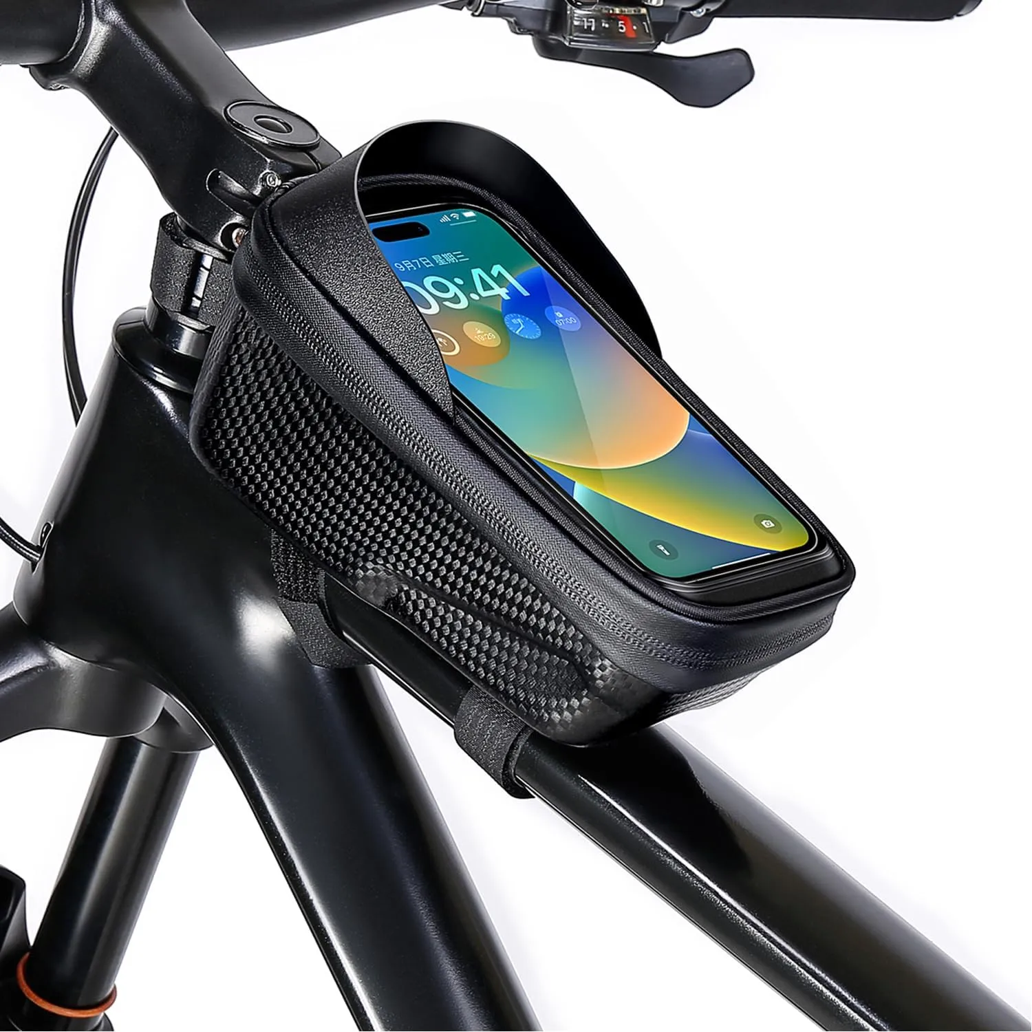 Hard Casing Waterproof bike cell phone holder,Tube Bag,bike accessories, bicycle front frame bag,mountain bike bag,ebike accessories 6.9''