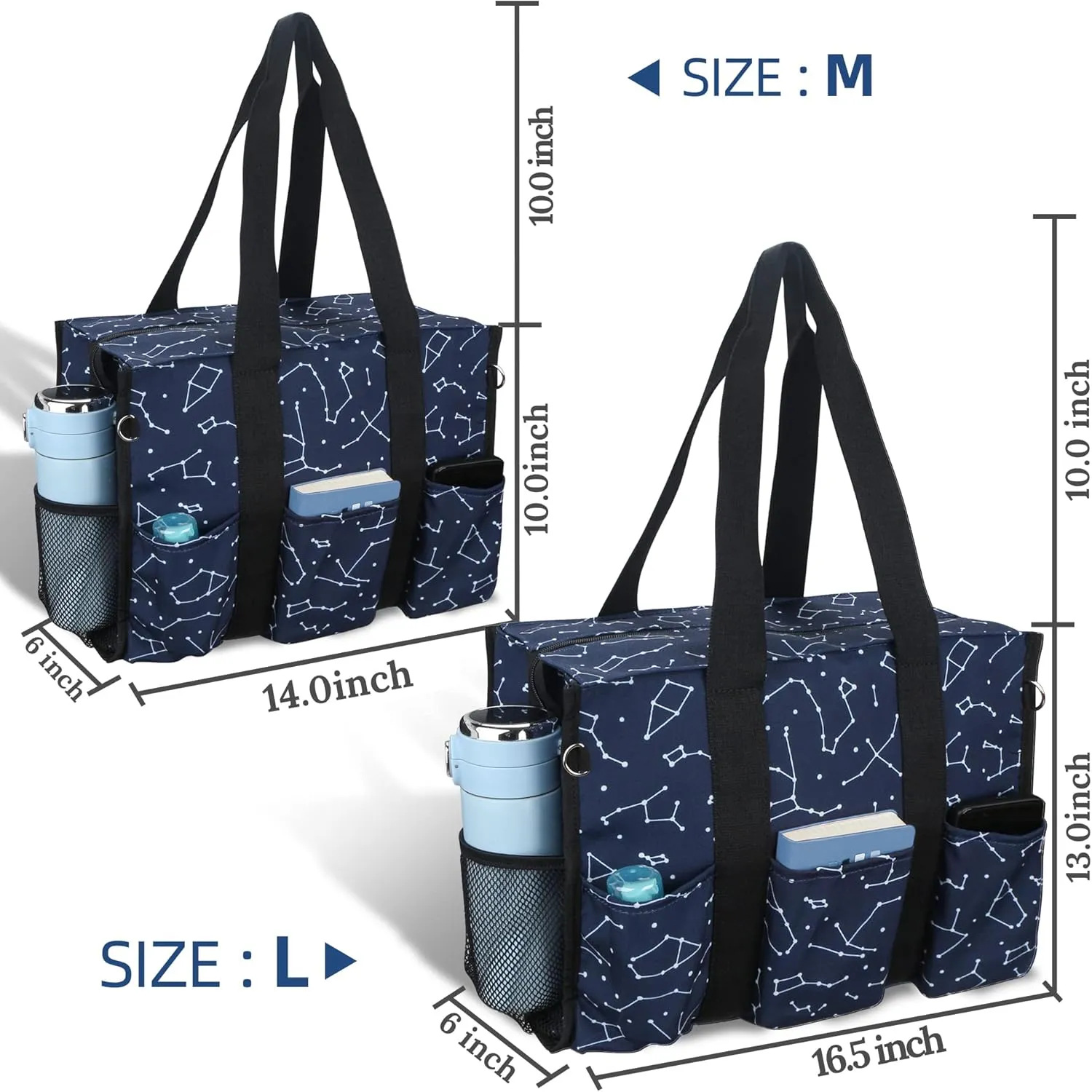 HoogaLife Nurse Bag - Waterproof, Lightweight, 14 Pockets, Portable for Nurse, Gym, Travel, Beach