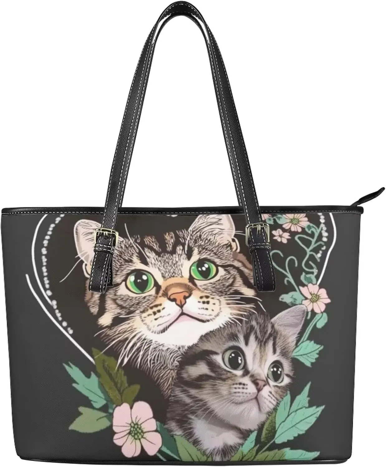 HUGS IDEA Leather Tote Bag for Work Purses Fashion Tote Handbag Large Shoulder Bag Saddle Bag