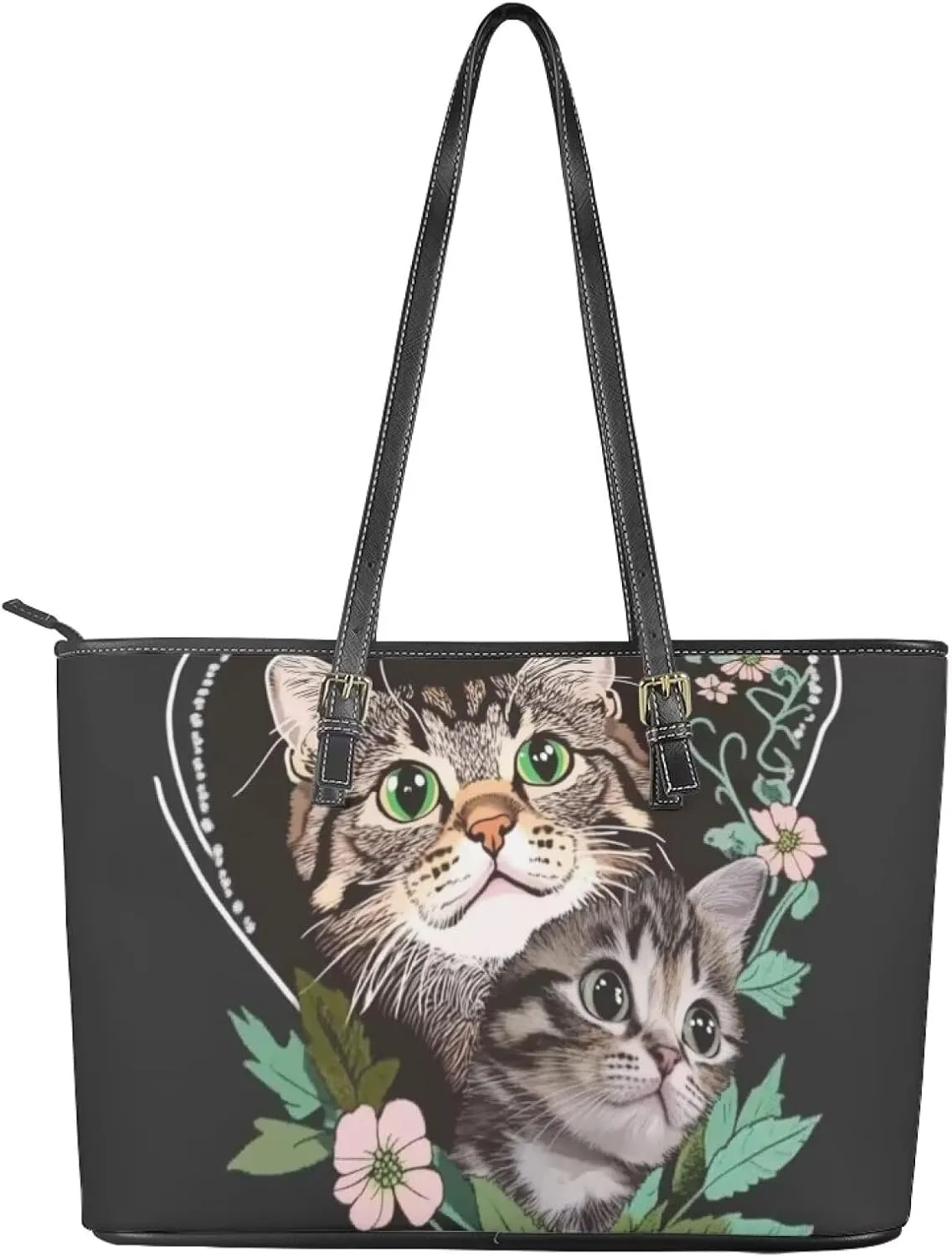 HUGS IDEA Leather Tote Bag for Work Purses Fashion Tote Handbag Large Shoulder Bag Saddle Bag