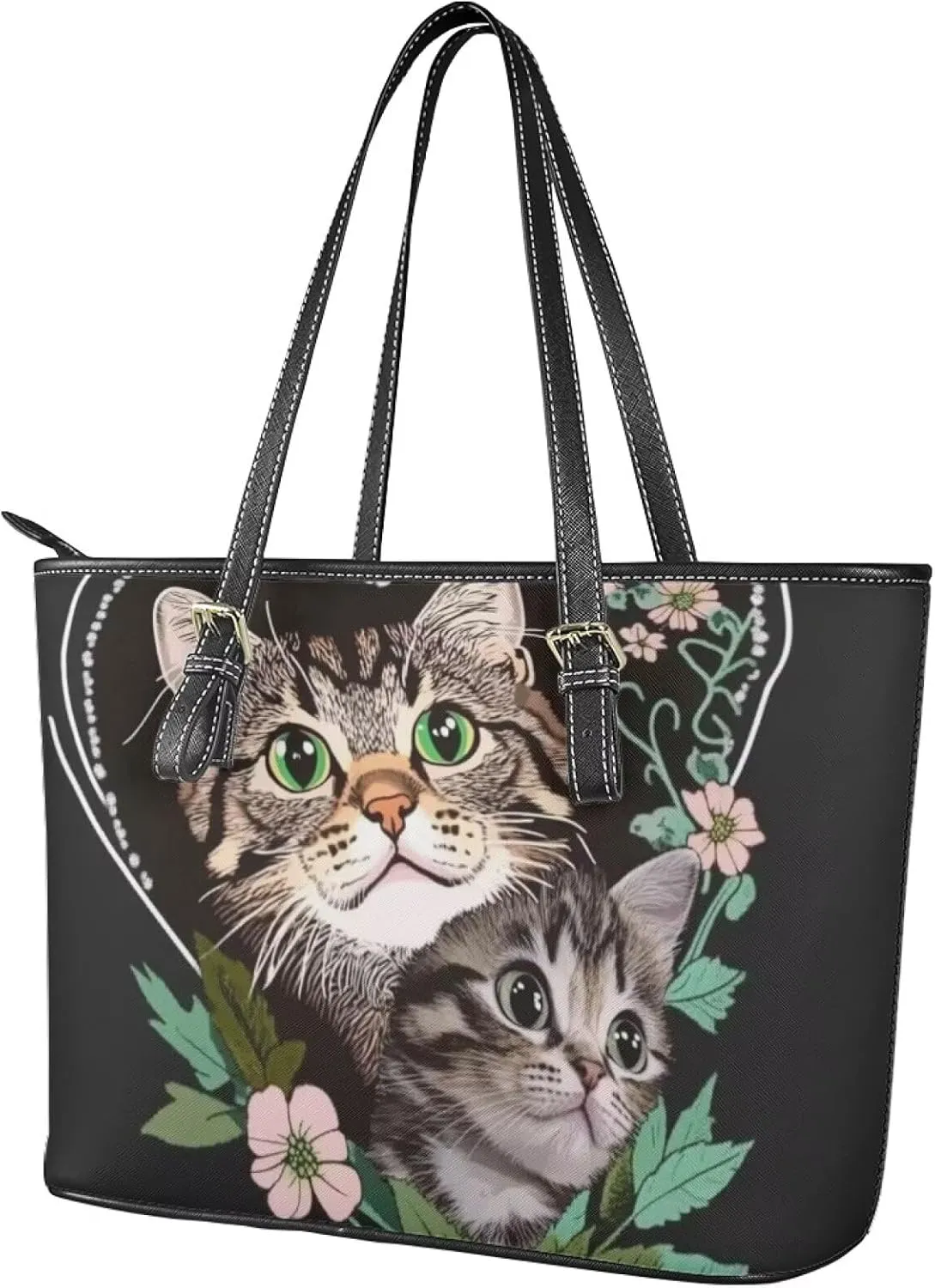 HUGS IDEA Leather Tote Bag for Work Purses Fashion Tote Handbag Large Shoulder Bag Saddle Bag