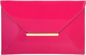 JNB Faux Patent Leather Envelope Candy Clutch Bag