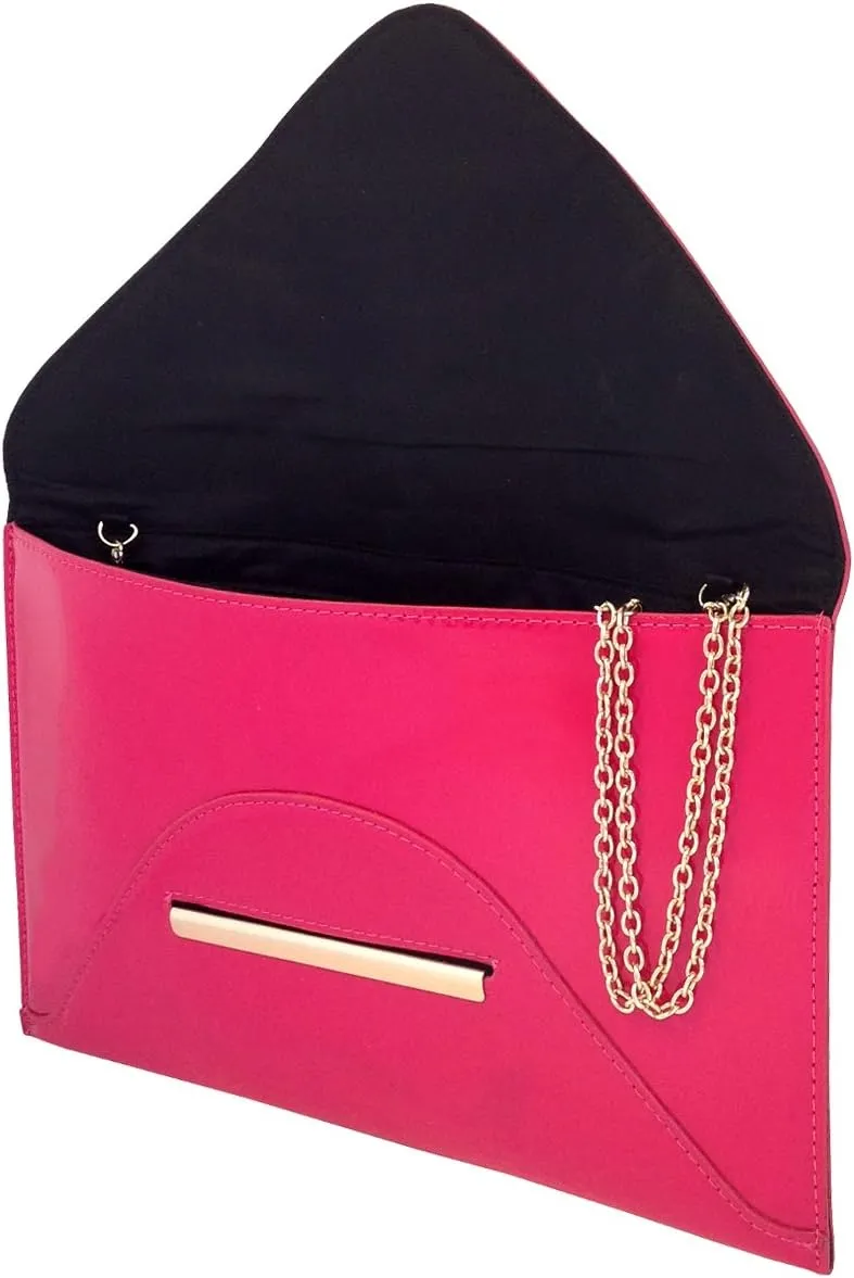 JNB Faux Patent Leather Envelope Candy Clutch Bag