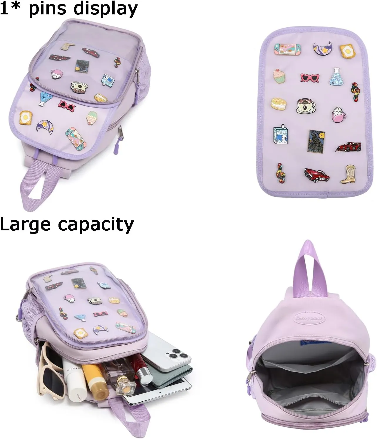 Kawaii Oxford Ita Bag Pin Display Chest Pack Shoulder Bag Sport Backpack Hiking Daypack
