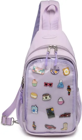 Kawaii Oxford Ita Bag Pin Display Chest Pack Shoulder Bag Sport Backpack Hiking Daypack