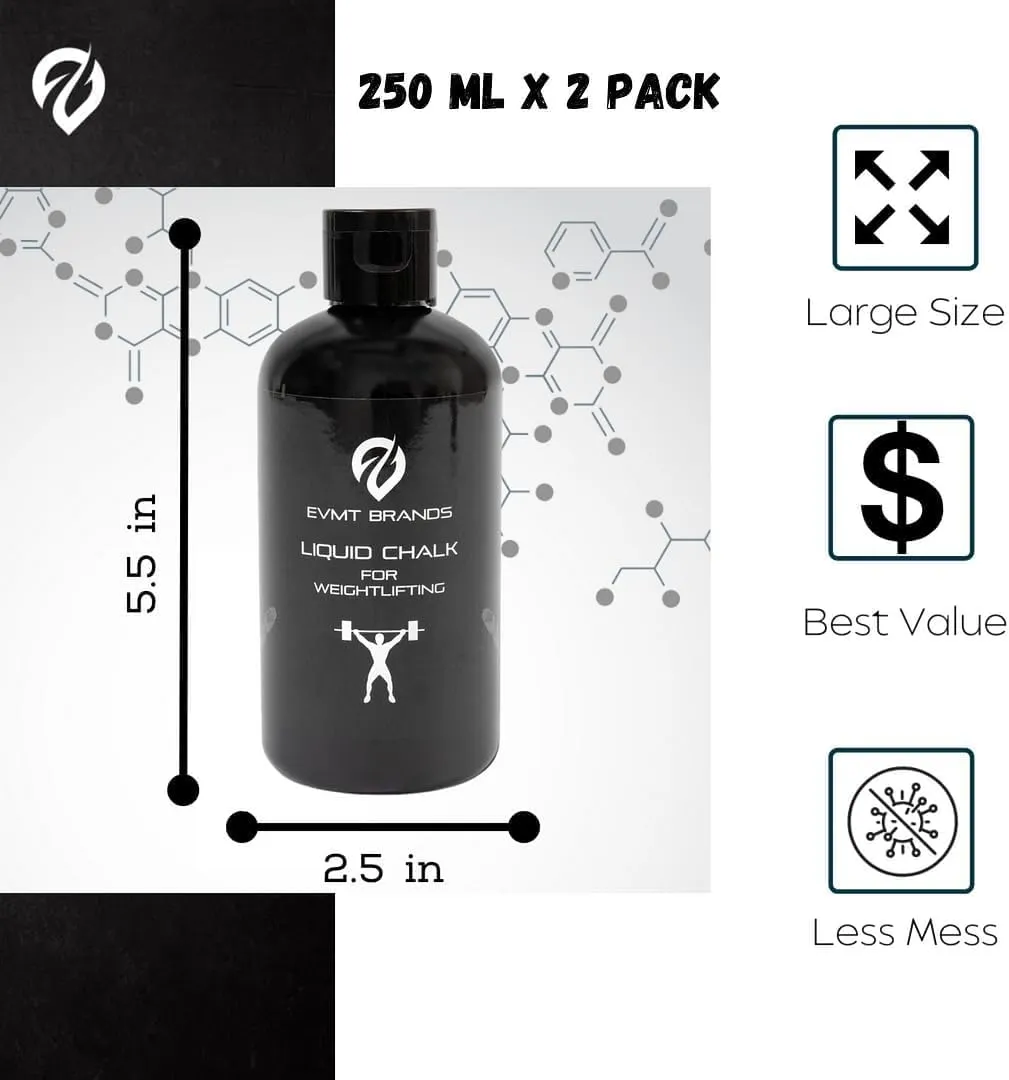 Liquid Chalk, Mess Free Gym Chalk for Weightlifting, Gymnastics, Rock Climbing, Dancing, and Lifting. Sweat Resistant and Long Lasting for Stronger Hand Grip. Package May Vary.