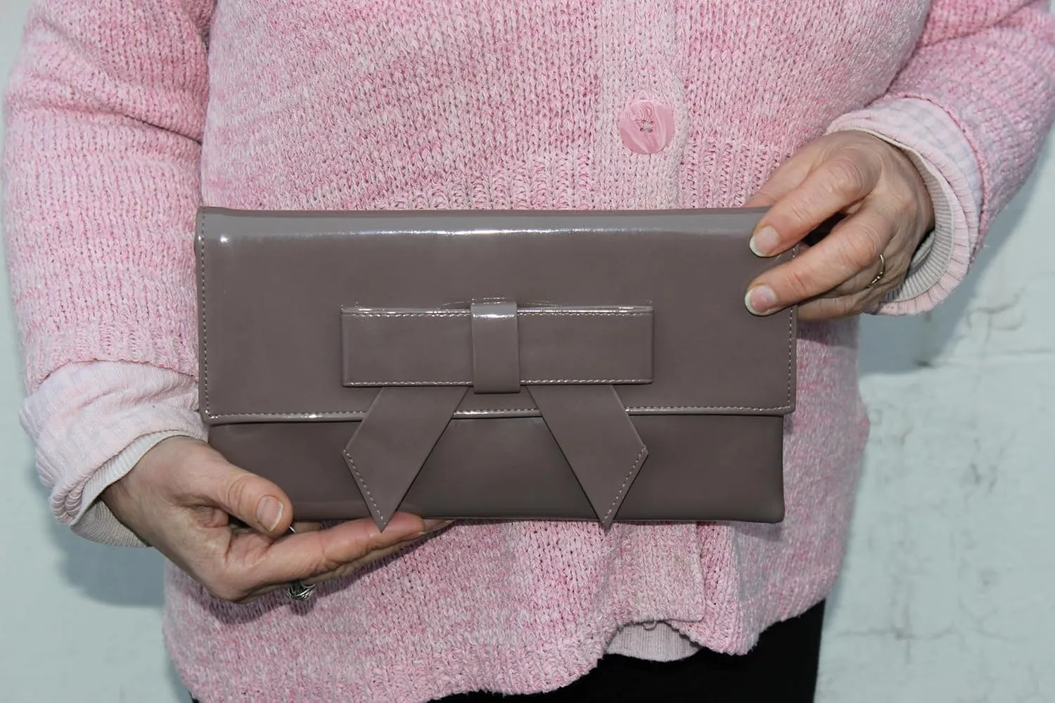 LONI Womens Cute Suede Faux Leather Clutch bag/Shoulder Bag