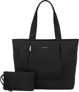 LOVEVOOK Tote Bag for Women Work Travel, Lightweight Teacher Work Tote Bag With Zipper With Laptop Compartment, Nurse Handbag