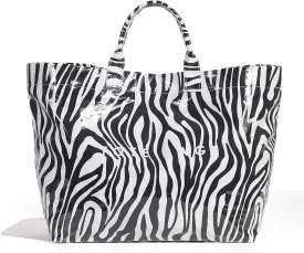 Lushandy PVC Tote Bag for Women - Canvas Leopard Cheetah Print Letter Handbag - Clear PVC Carry All Bag
