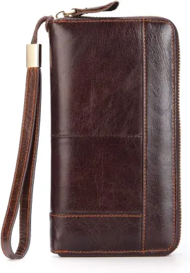 Mens Wallet Long Purse Leather Clutch Large Business Handbag Phone Card Holder Case Gift for Men Father Son Husband Boyfriend