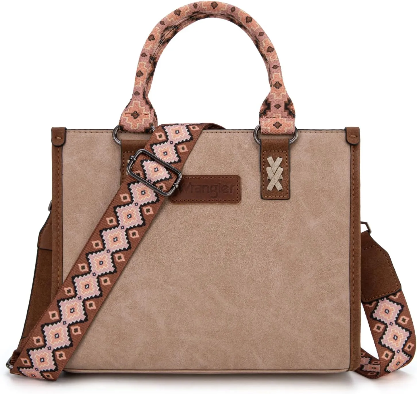 Montana West Wrangler Tote Bag for Women Western Retro Purse Top Handle Handbags with Aztec Strap