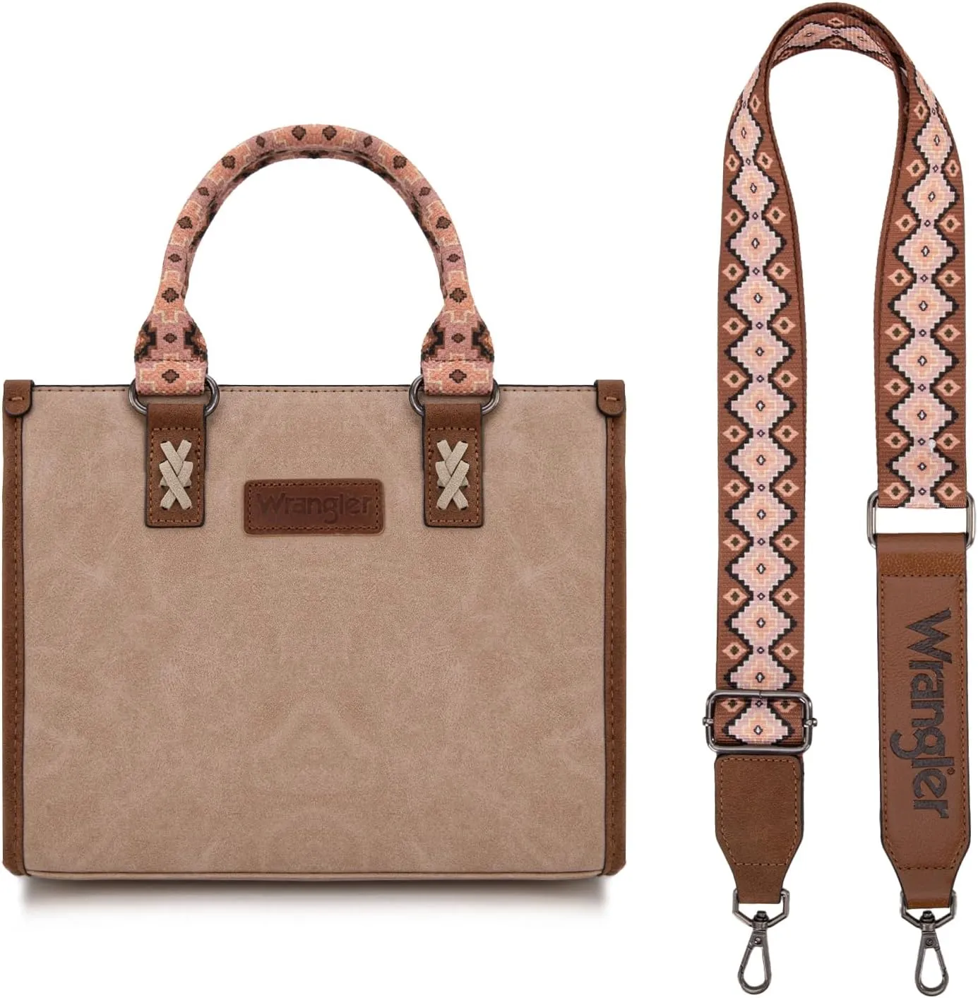 Montana West Wrangler Tote Bag for Women Western Retro Purse Top Handle Handbags with Aztec Strap