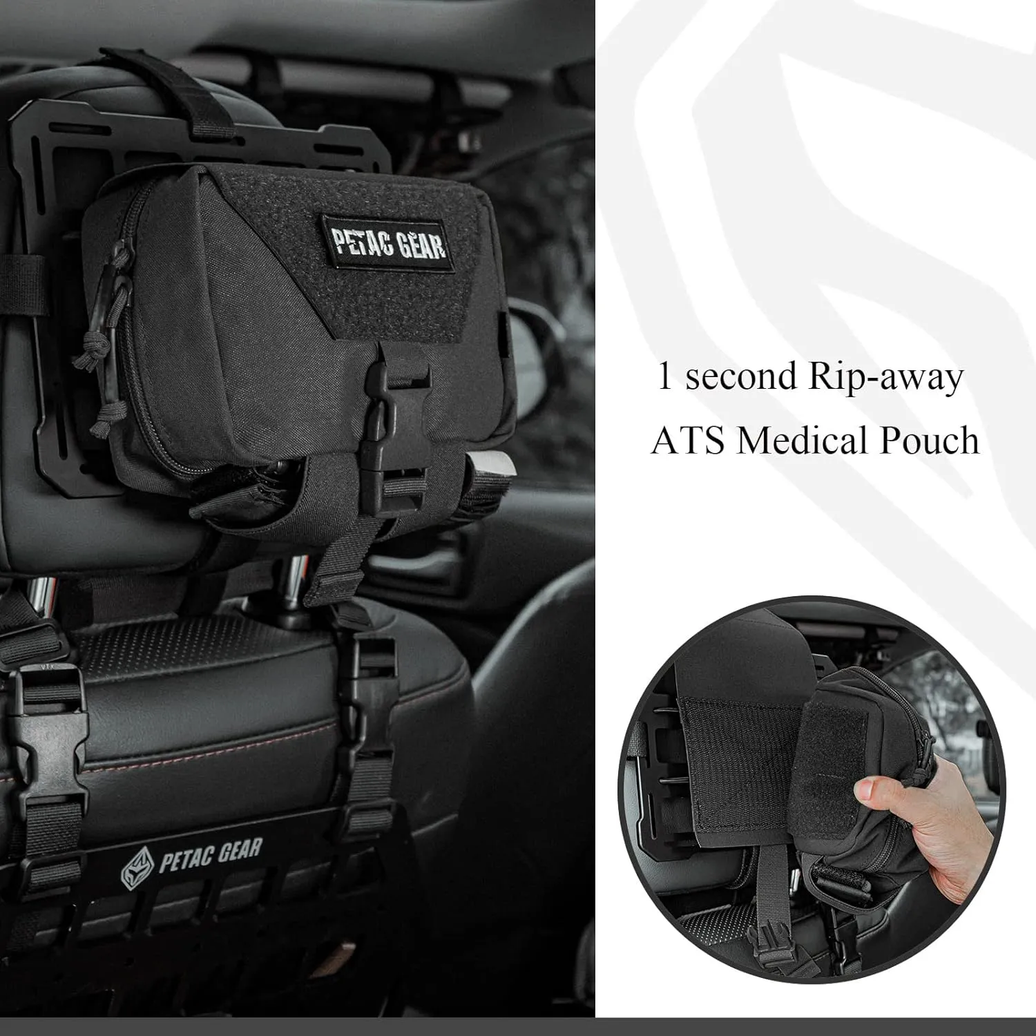 PETAC GEAR Tactical Rip Away Medical Pouch Tear Off First Aid IFAK Pouch Molle & Belt Horizontal Outdoor Emergency Survival Bag