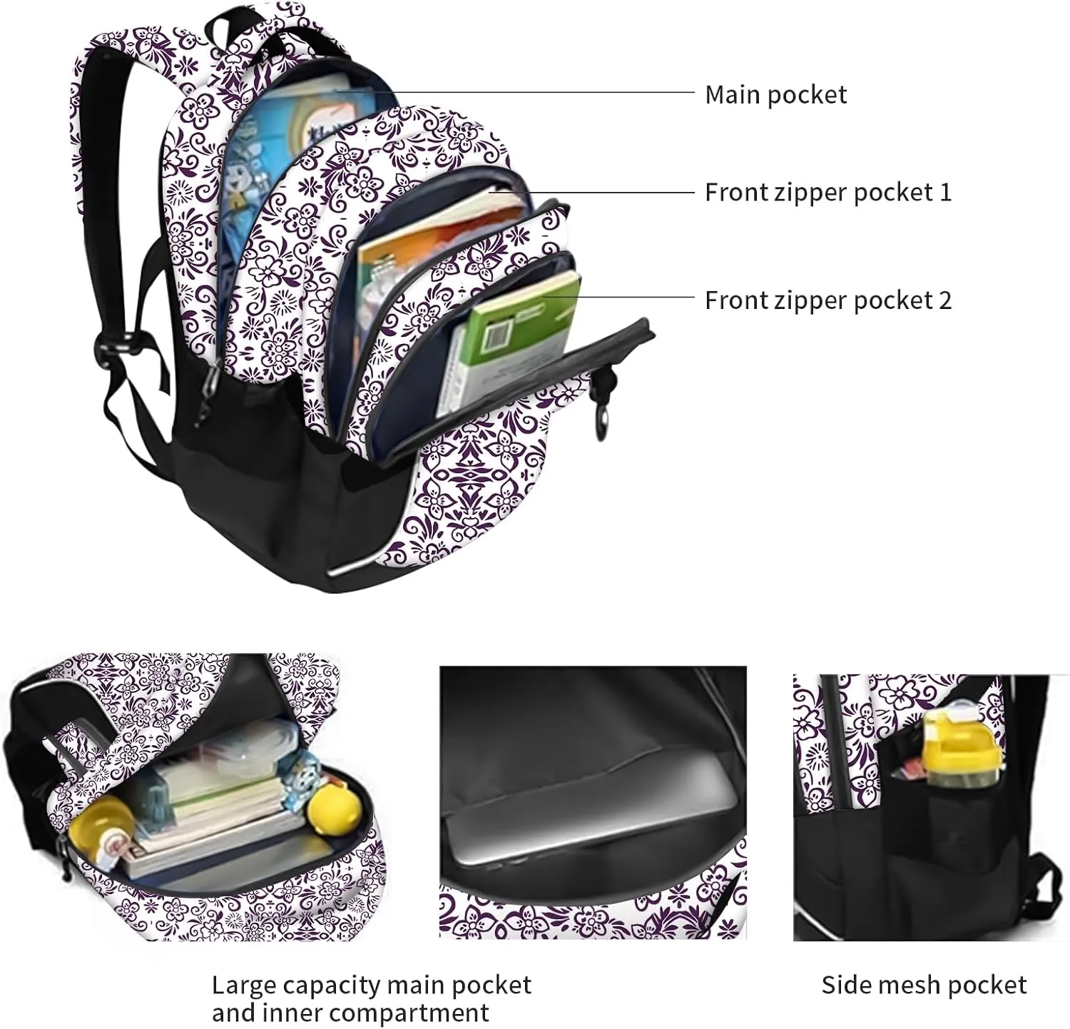 rickyh style School Backpack Travel Bag for Men & Women Lightweight College Back Pack with Laptop Compartmen