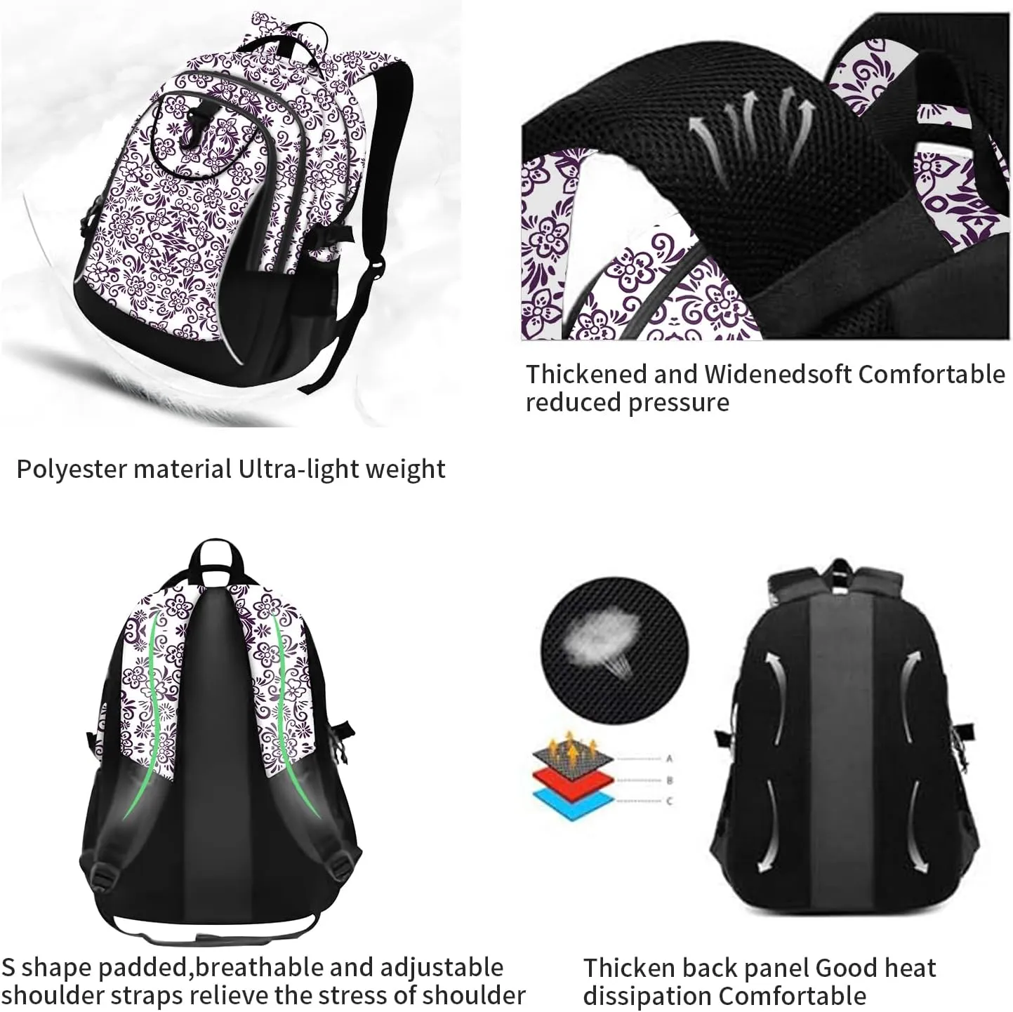 rickyh style School Backpack Travel Bag for Men & Women Lightweight College Back Pack with Laptop Compartmen