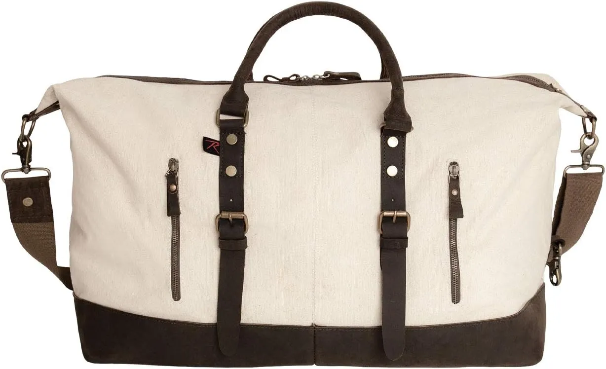 Rothco Canvas Medic Bag Crossbody Shoulder Bag with Leather Closing Straps