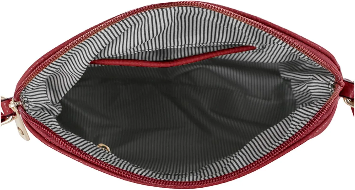 SG SUGU Lunar Lightweight Medium Dome Crossbody Bag Shoulder Bag with Tassel | Zipper Pocket | Adjustable Strap