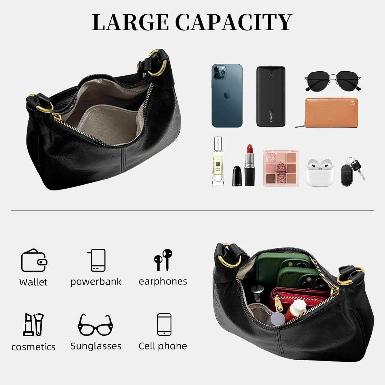 Shoulder Bag for Women Trendy Y2K Purse Handbag Top Handle Small Punk Purse Hobo Underarm Clutch Bag 2025
