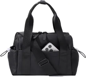 Small Gym Bag for Women, Mini Crossbody Gym Duffle Bag with Wet Compartment, Carry on Gym Tote Bag for Workout Dance Sport Travel (Black)