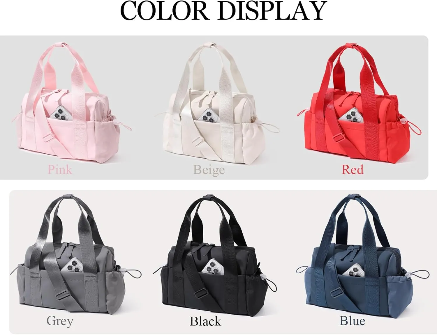 Small Gym Bag for Women, Mini Crossbody Gym Duffle Bag with Wet Compartment, Carry on Gym Tote Bag for Workout Dance Sport Travel (Black)