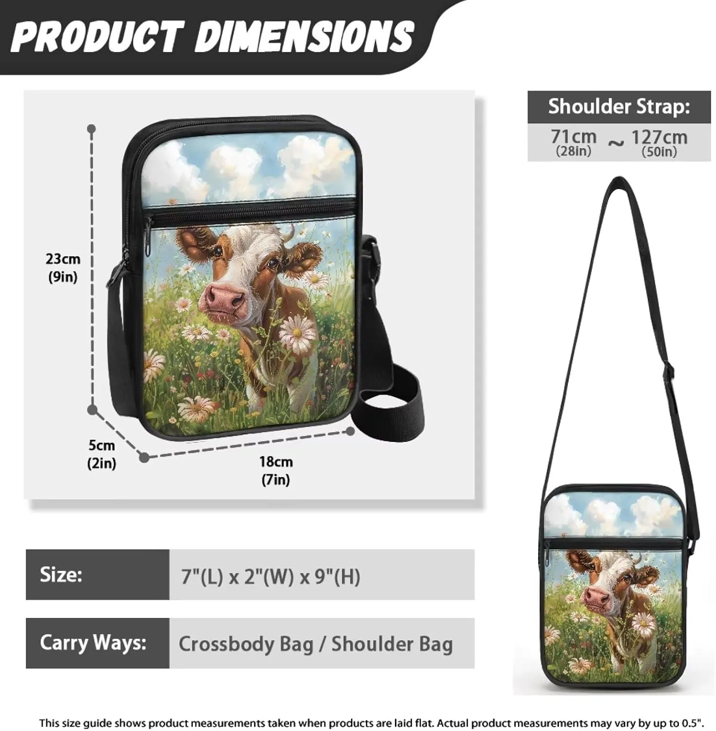 Small Messenger Bag Small Crossbody Bags for Women Men Sling Bag Shoulder Bag with Multi Pockets