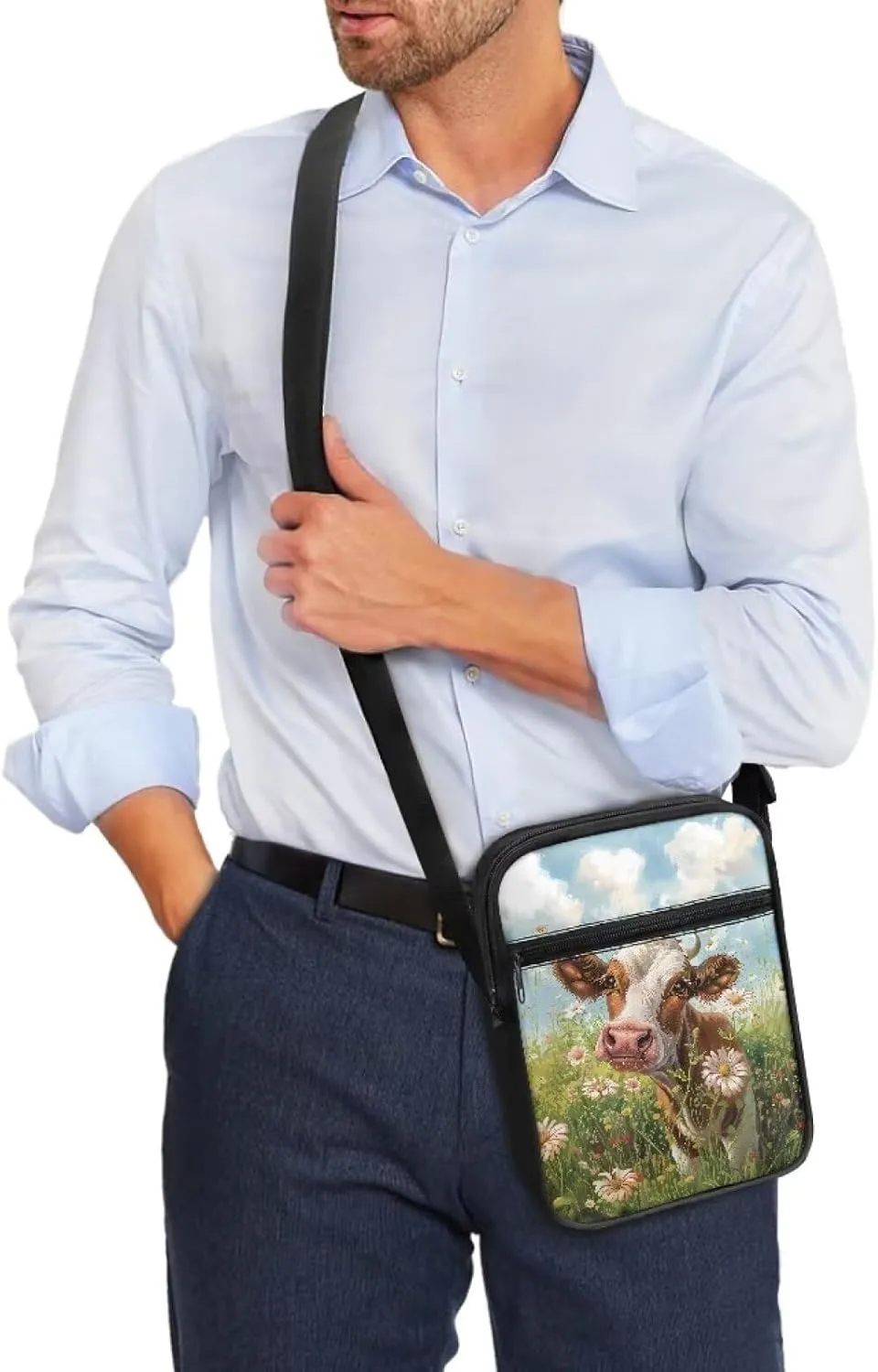 Small Messenger Bag Small Crossbody Bags for Women Men Sling Bag Shoulder Bag with Multi Pockets