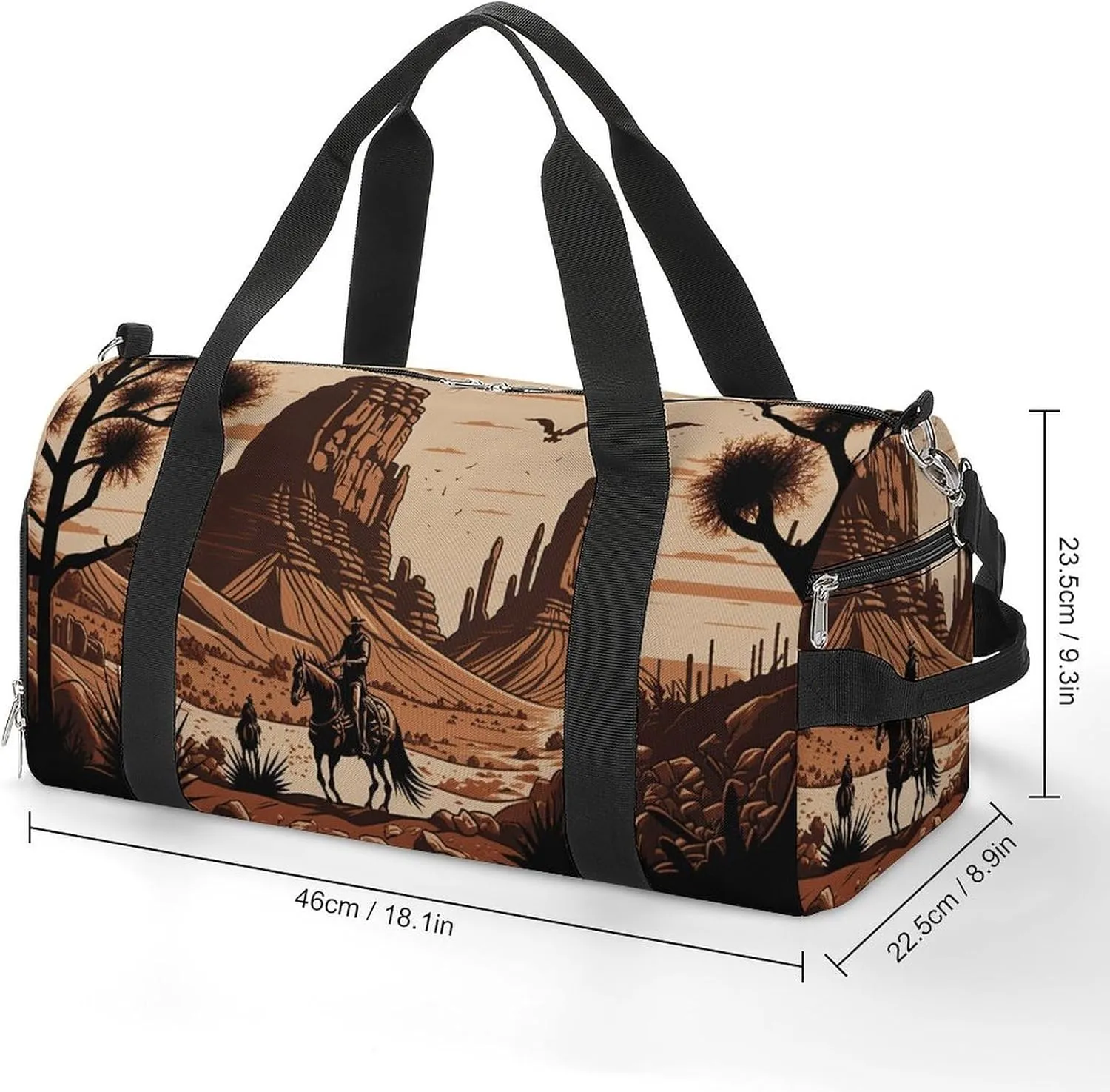 Sport Gym Duffel with Shoe Compartment Wet Pocket, Native-american-western-scene Shoulder Travel Bag for Women Men, style-2