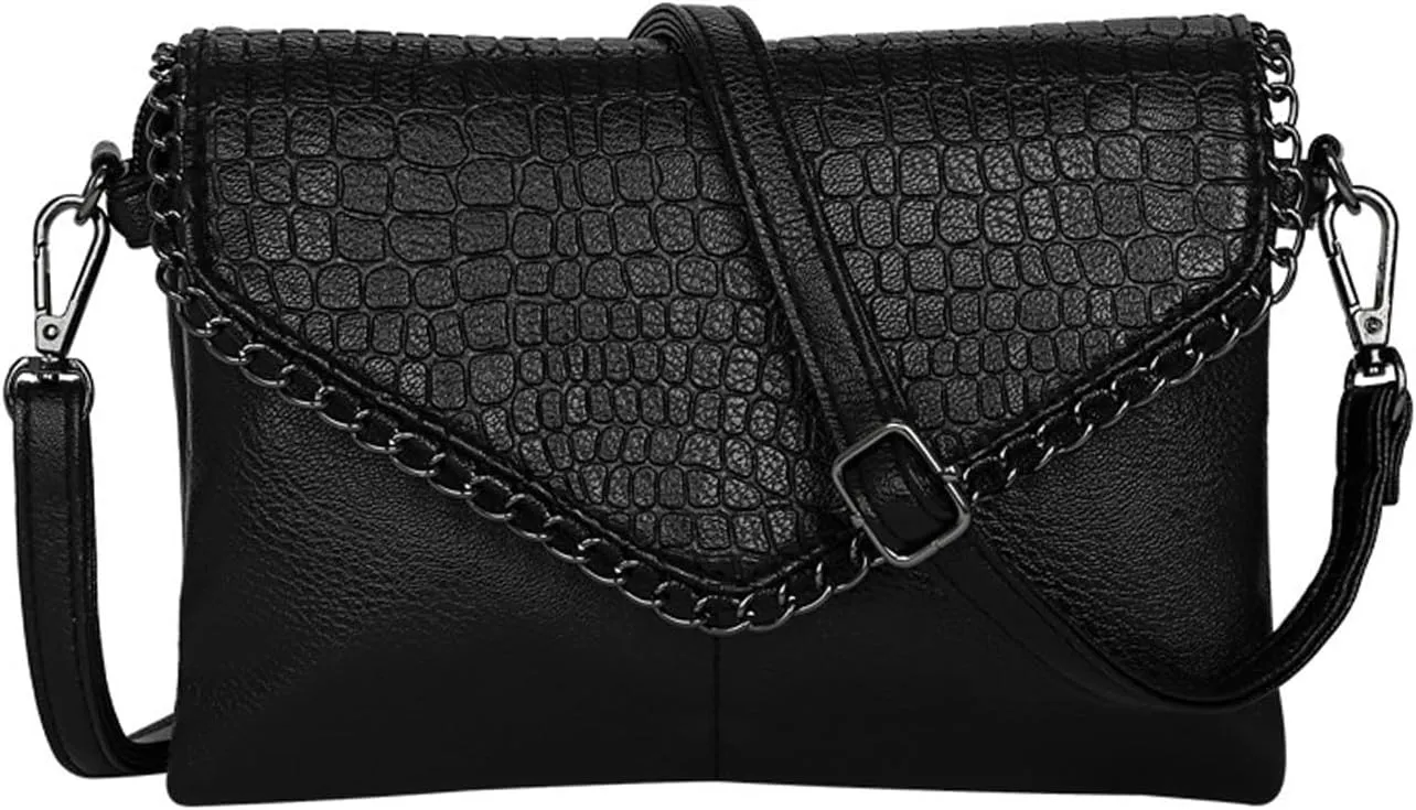 SUKUTU Women Skull Cross Body Bag Gothic Purse Vintage Punk Envelope Bag Classic Satchel Tote