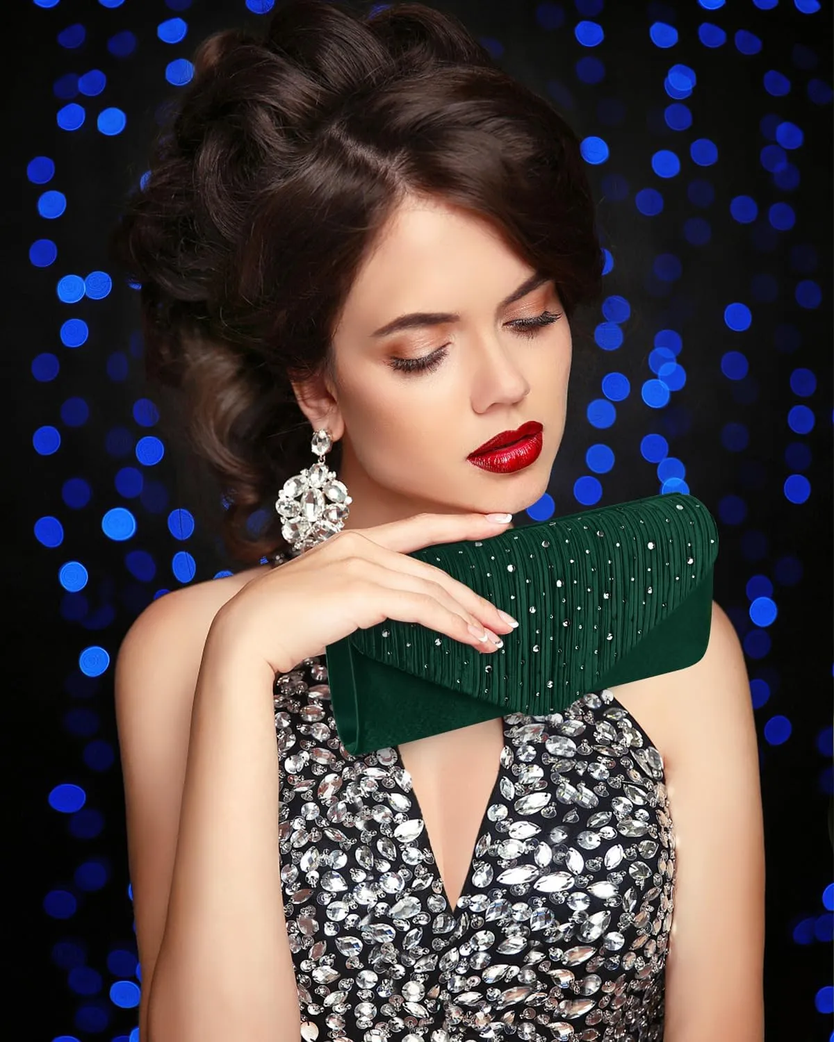 TINDTOP Evening Clutch Purses for Women Handbags for Formal Wedding Party Cocktail Prom Crossbody Shoulder Envelope Bag