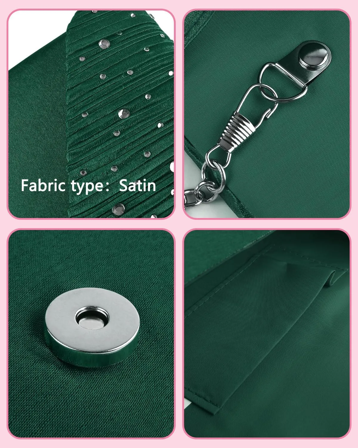 TINDTOP Evening Clutch Purses for Women Handbags for Formal Wedding Party Cocktail Prom Crossbody Shoulder Envelope Bag