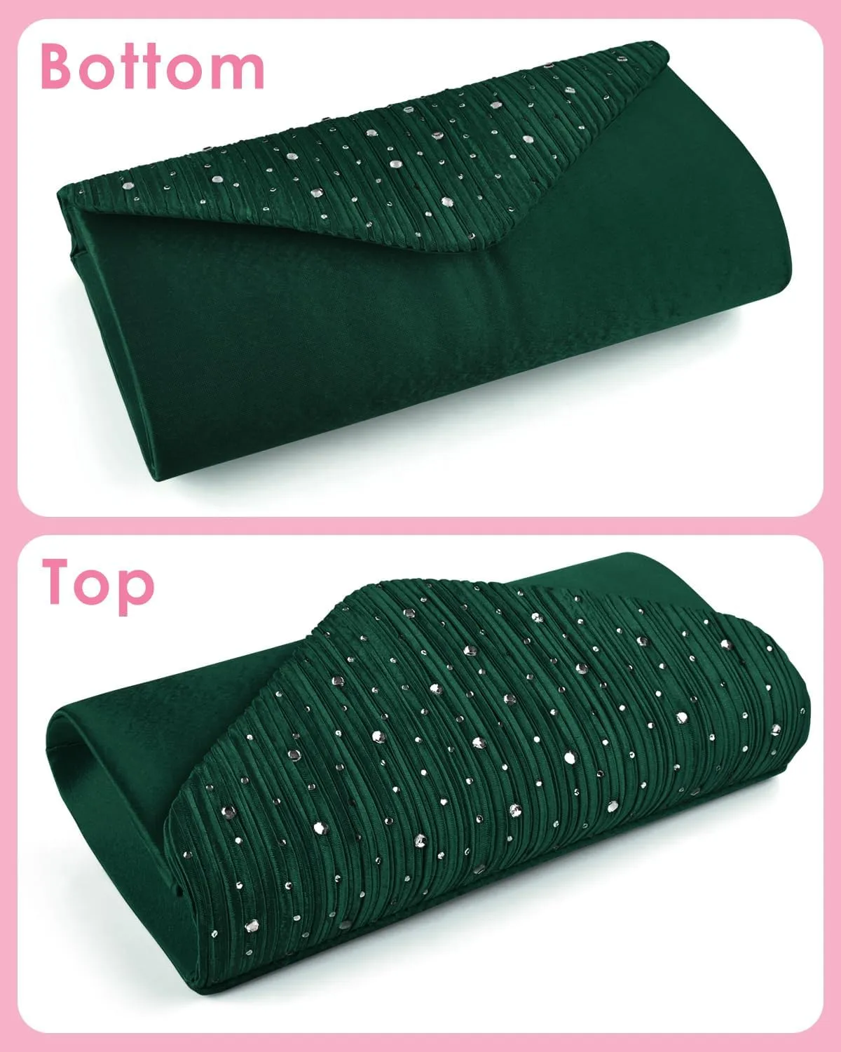 TINDTOP Evening Clutch Purses for Women Handbags for Formal Wedding Party Cocktail Prom Crossbody Shoulder Envelope Bag