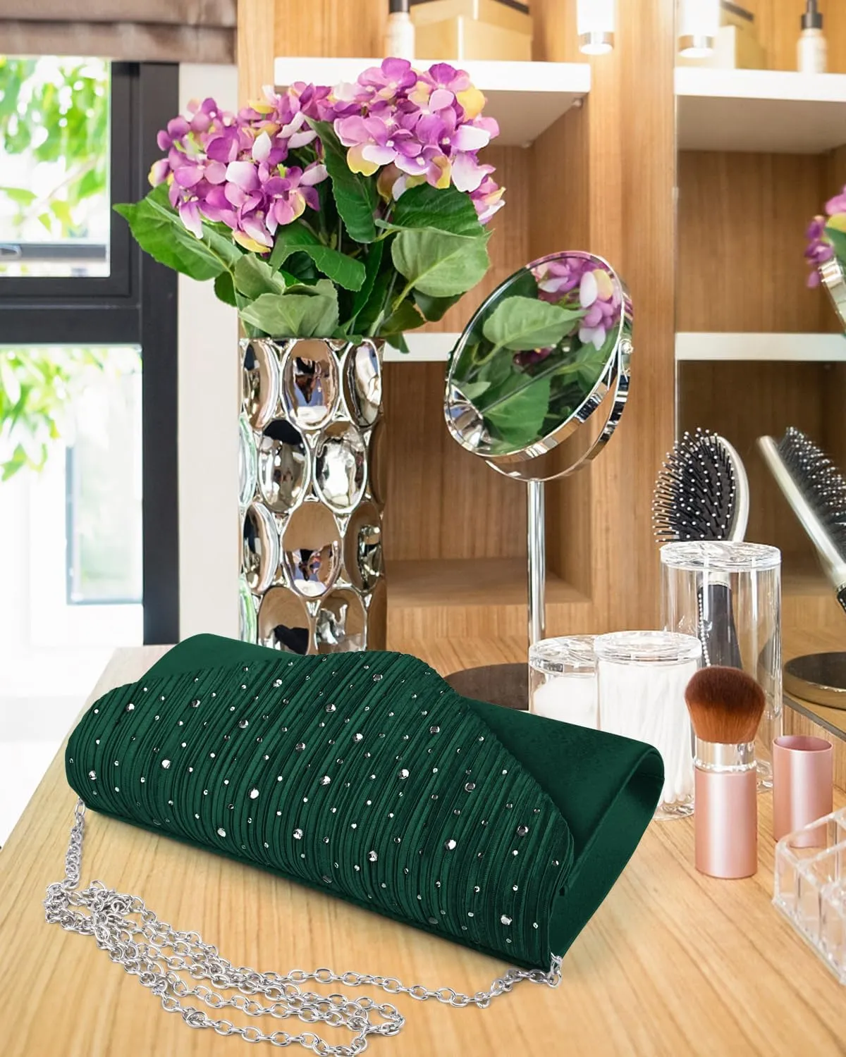 TINDTOP Evening Clutch Purses for Women Handbags for Formal Wedding Party Cocktail Prom Crossbody Shoulder Envelope Bag